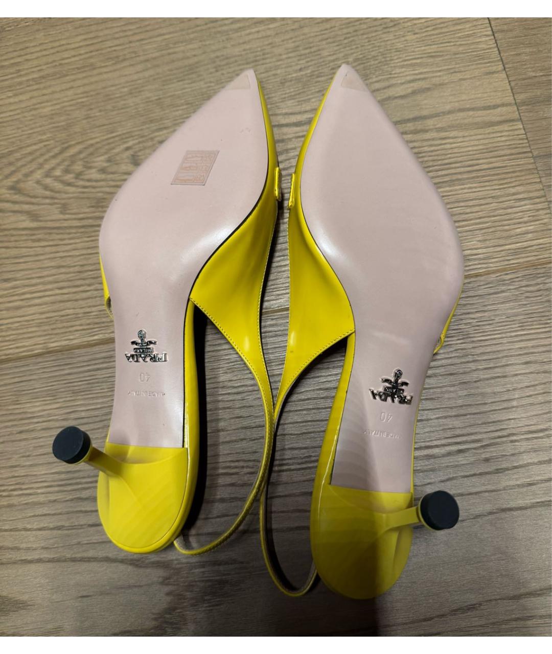 PRADA Желтые туфли из лакированной кожи, фото 4