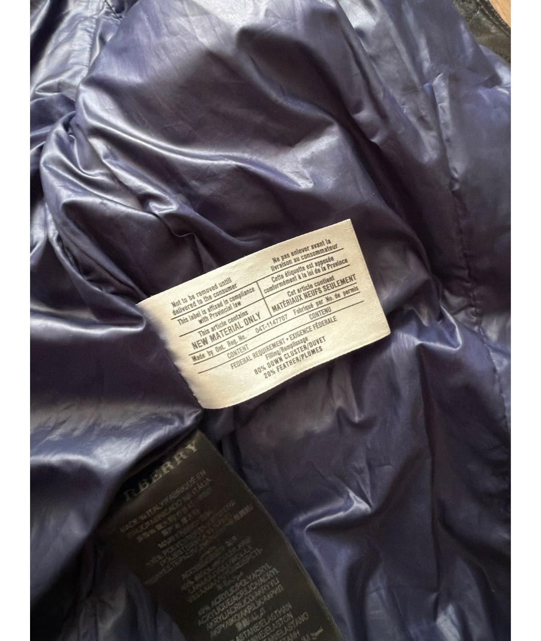 BURBERRY Темно-синий полиамидовый пуховик, фото 7