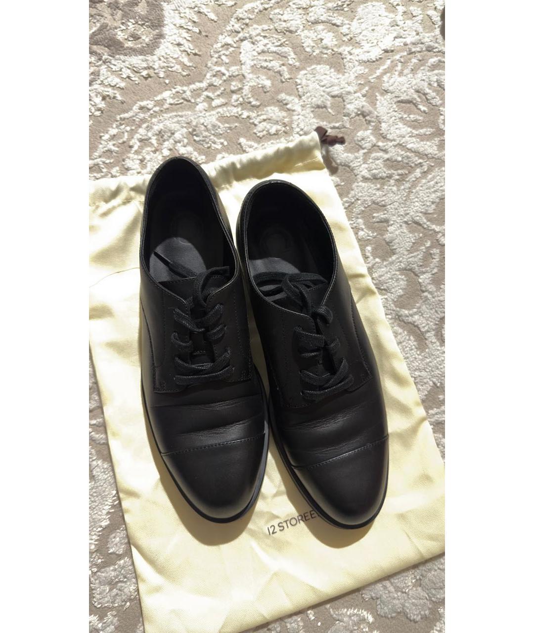 12 STOREEZ Черные кожаные брогги и оксфорды, фото 6