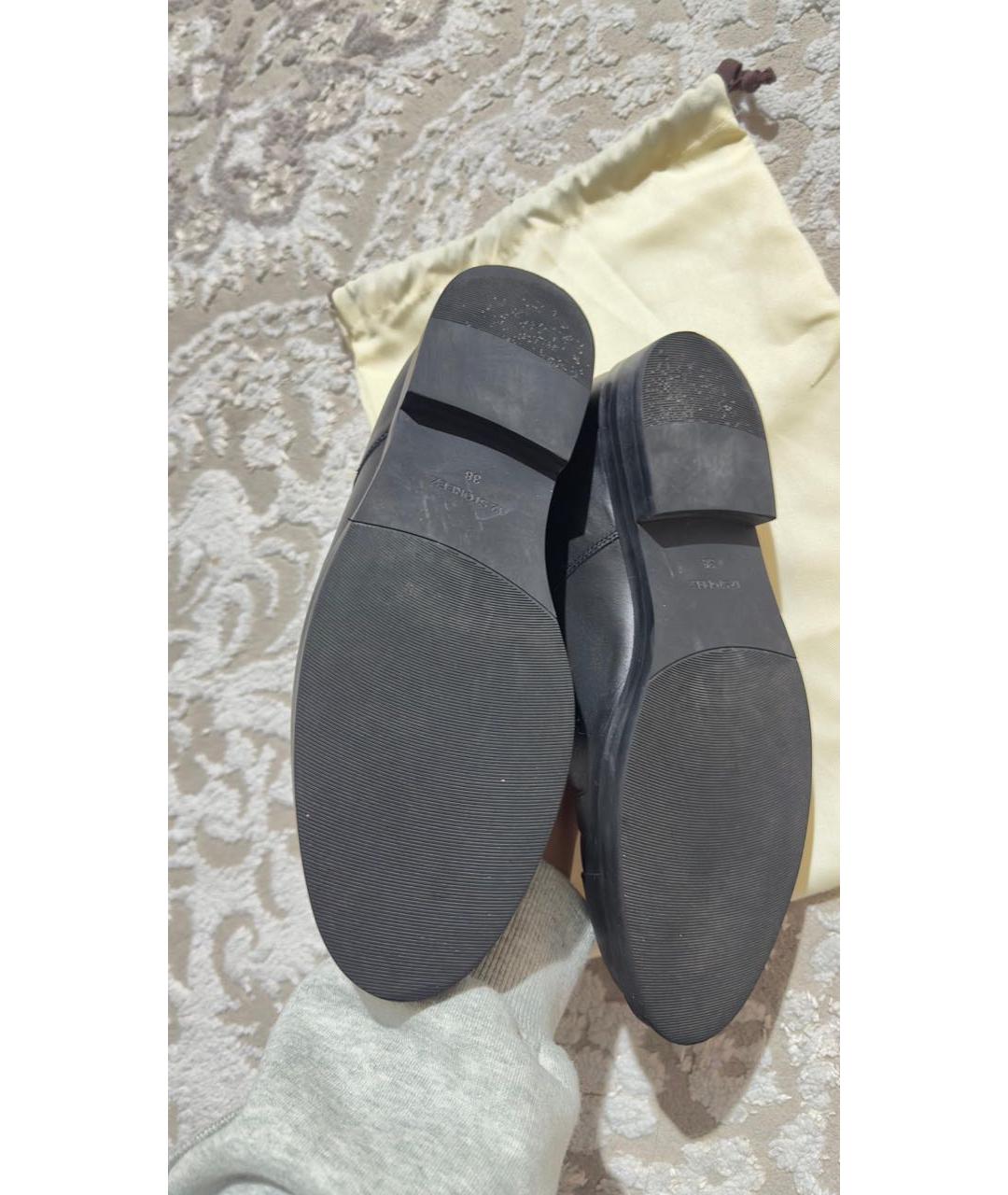 12 STOREEZ Черные кожаные брогги и оксфорды, фото 5