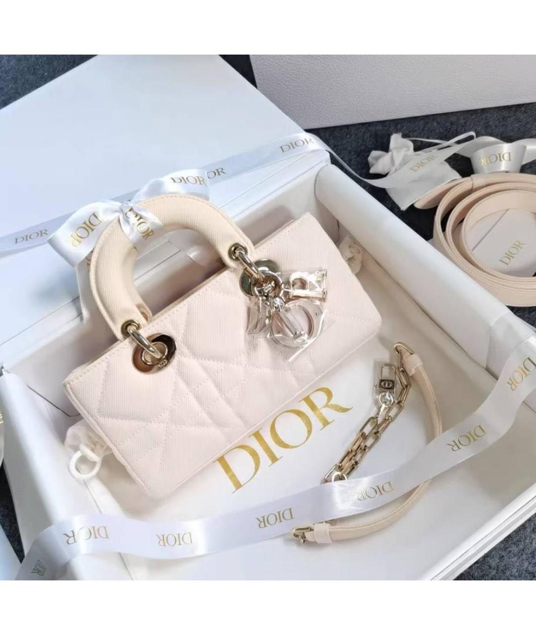 CHRISTIAN DIOR Розовая тканевая сумка с короткими ручками, фото 2