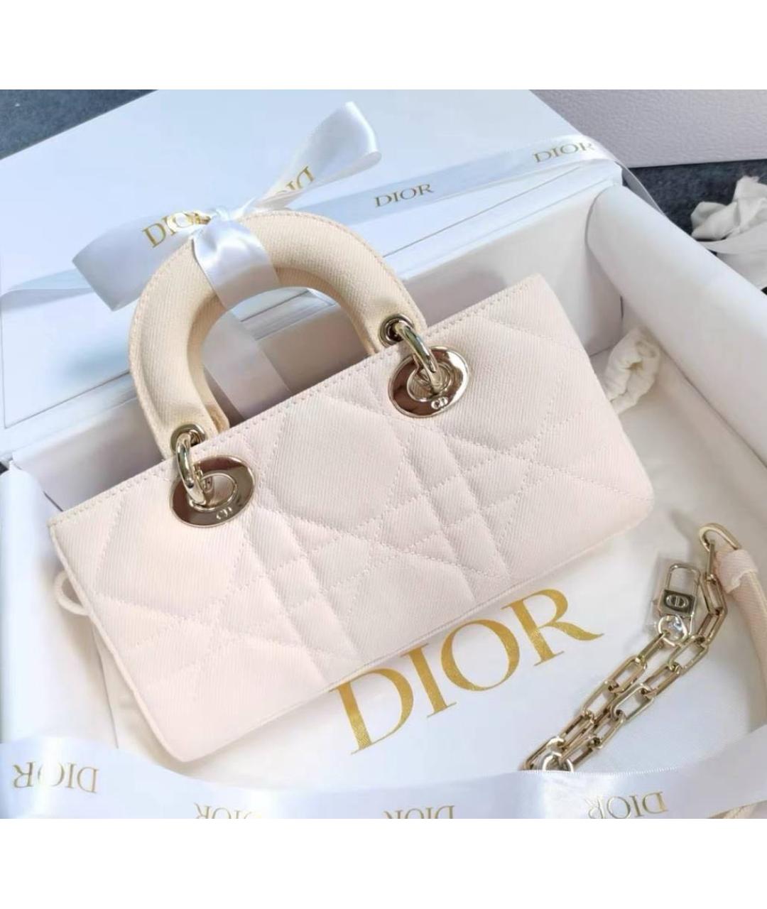 CHRISTIAN DIOR Розовая тканевая сумка с короткими ручками, фото 4