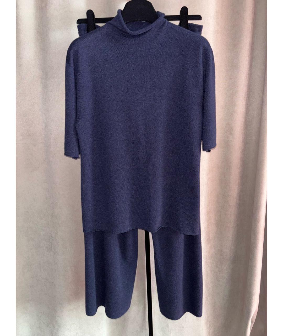 JIL SANDER Темно-синий кашемировый костюм с брюками, фото 6