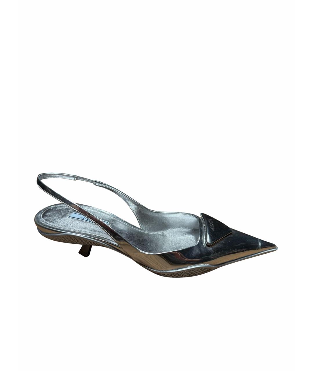 PRADA Серебряные туфли из лакированной кожи, фото 1