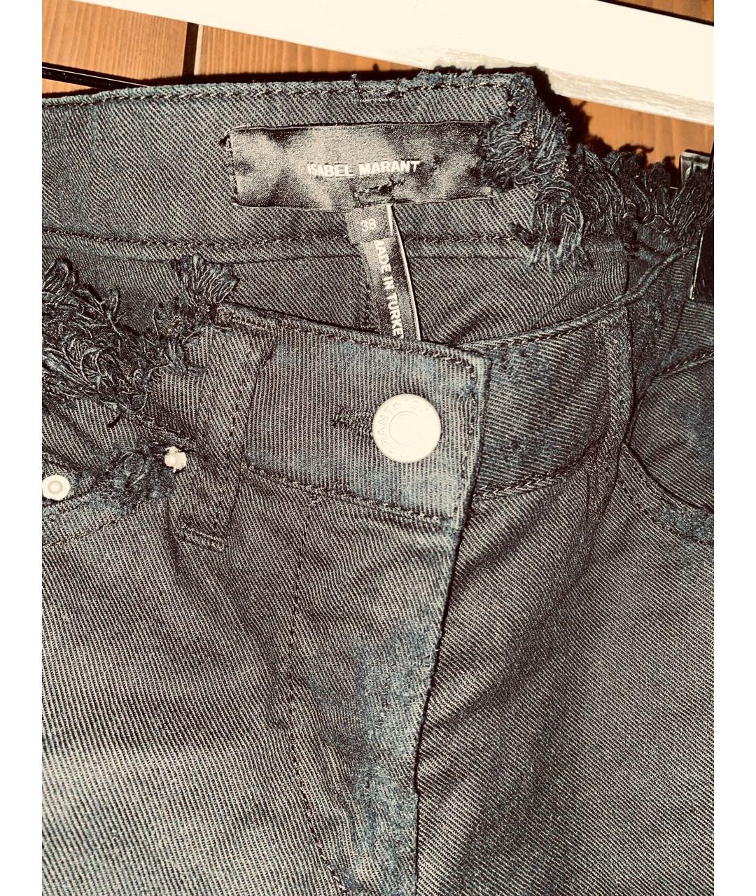 ISABEL MARANT Черные хлопко-эластановые джинсы слим, фото 3