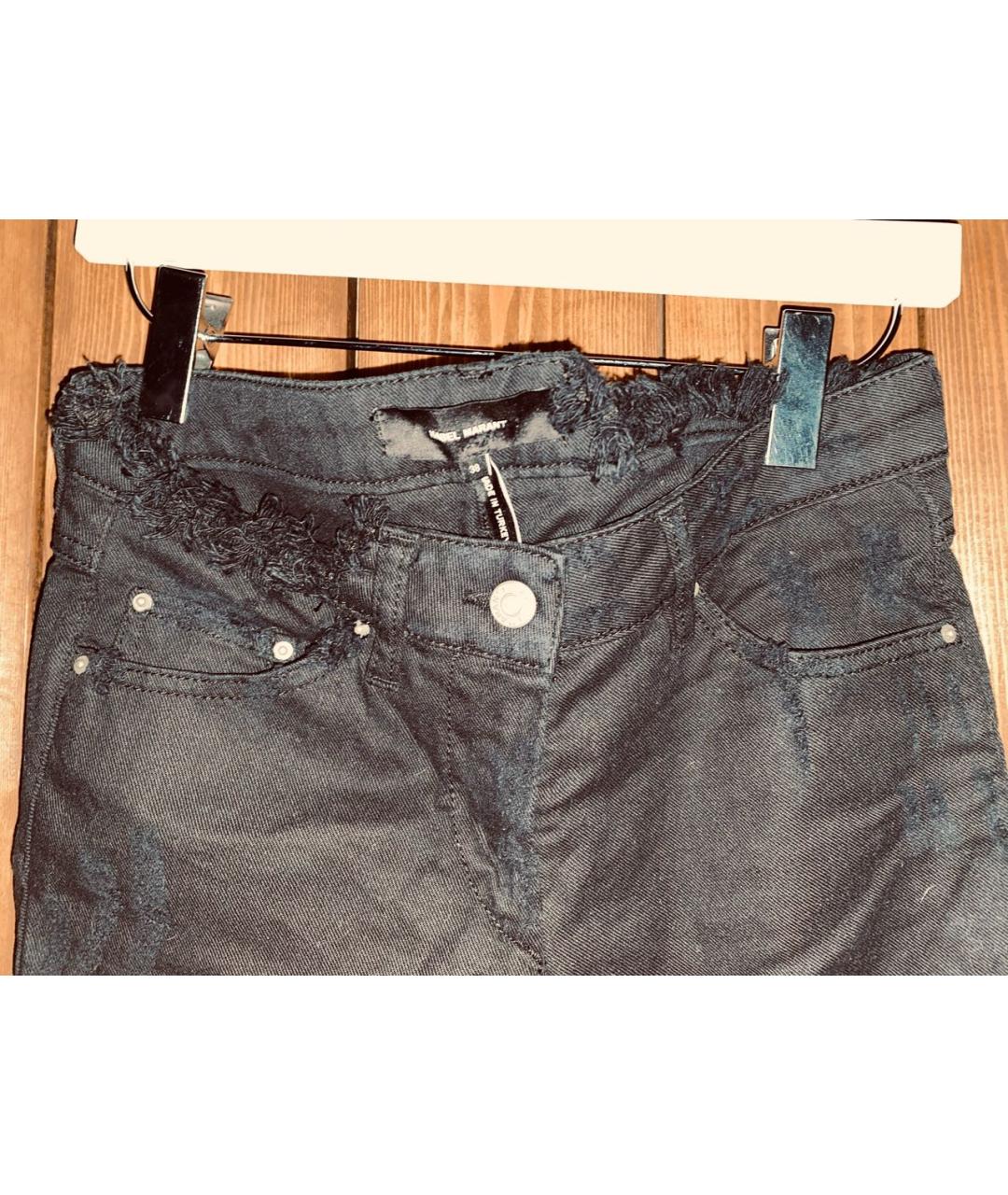 ISABEL MARANT Черные хлопко-эластановые джинсы слим, фото 4