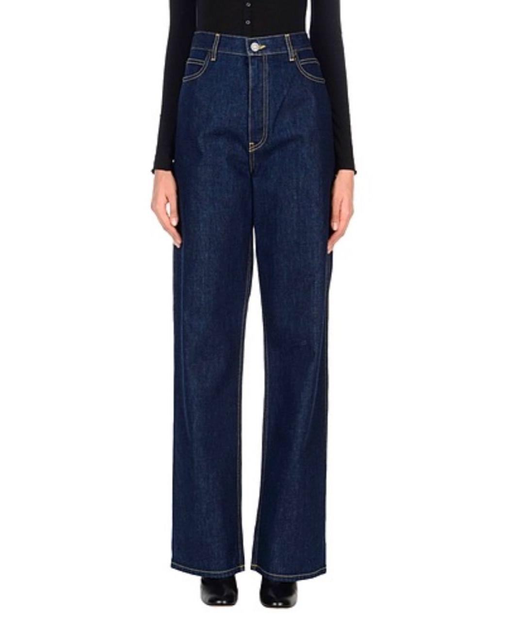 CALVIN KLEIN Темно-синие хлопковые прямые джинсы, фото 5