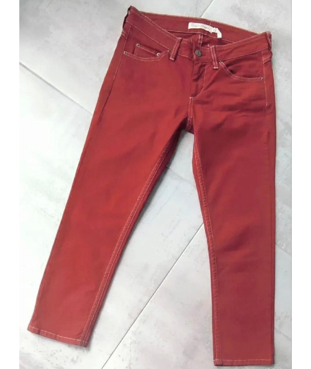 ISABEL MARANT ETOILE Бордовые хлопковые джинсы слим, фото 7