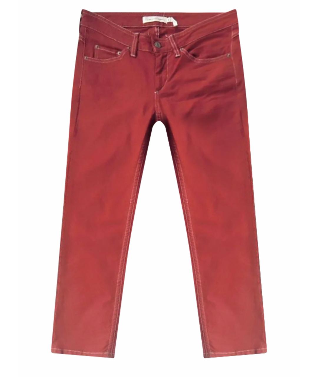 ISABEL MARANT ETOILE Бордовые хлопковые джинсы слим, фото 1