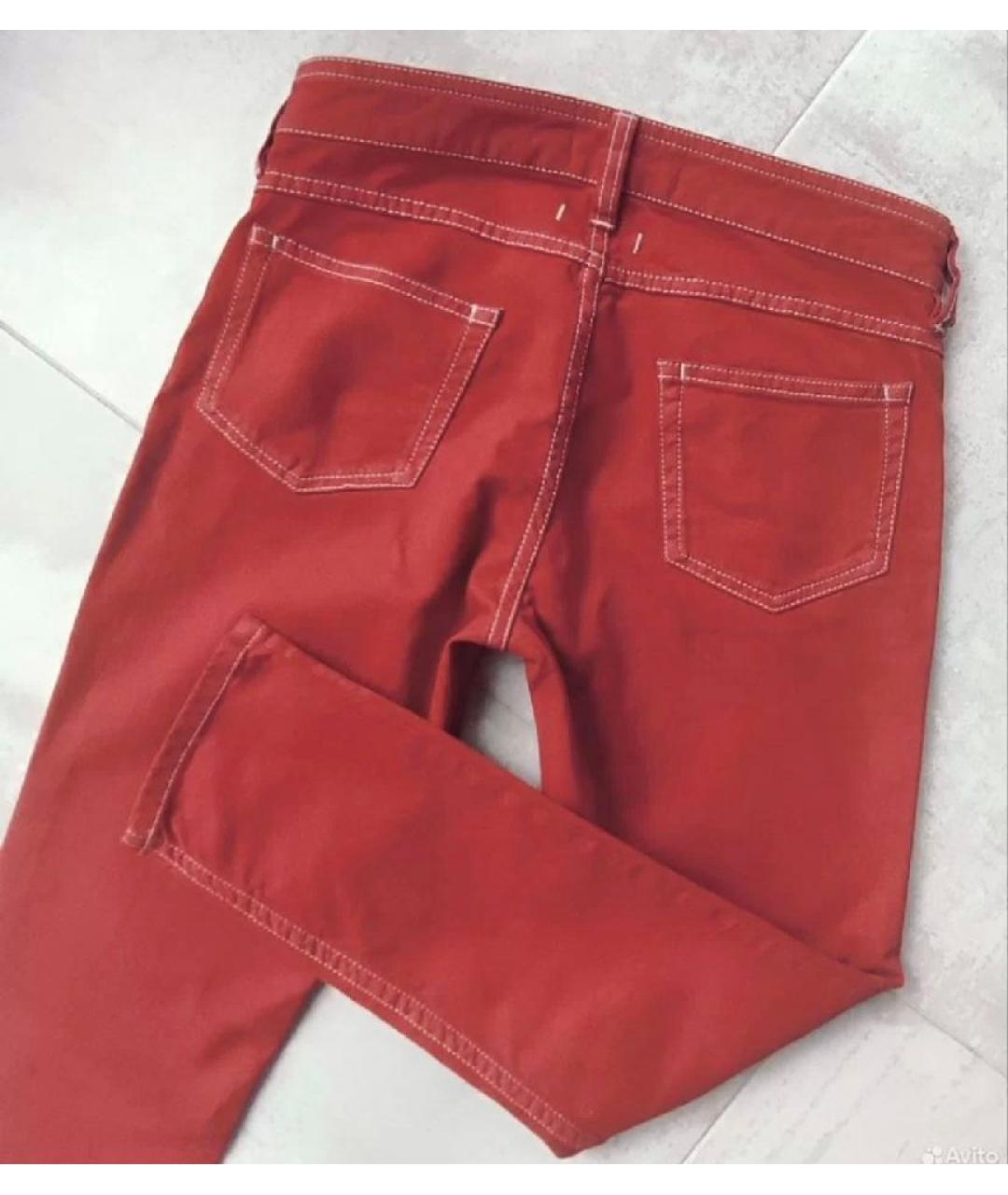 ISABEL MARANT ETOILE Бордовые хлопковые джинсы слим, фото 6