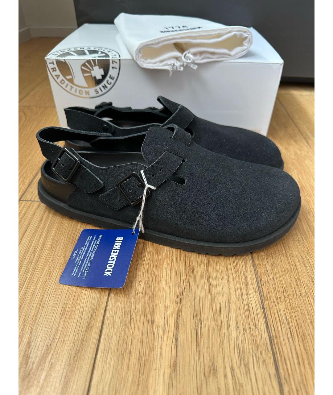 BIRKENSTOCK Черные кожаные мюли, фото 3