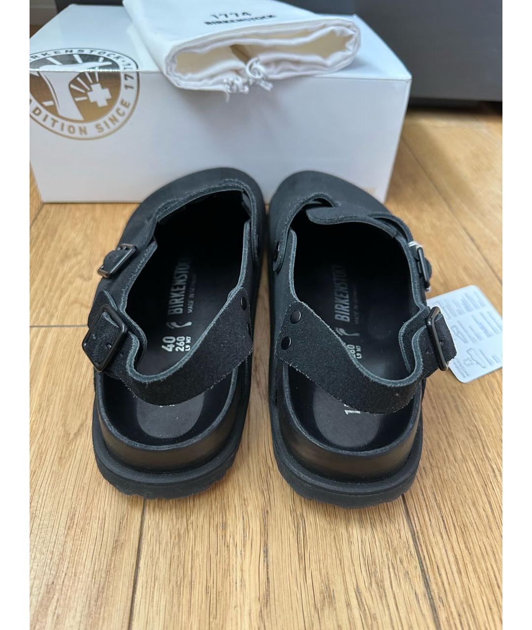 BIRKENSTOCK Черные кожаные мюли, фото 5