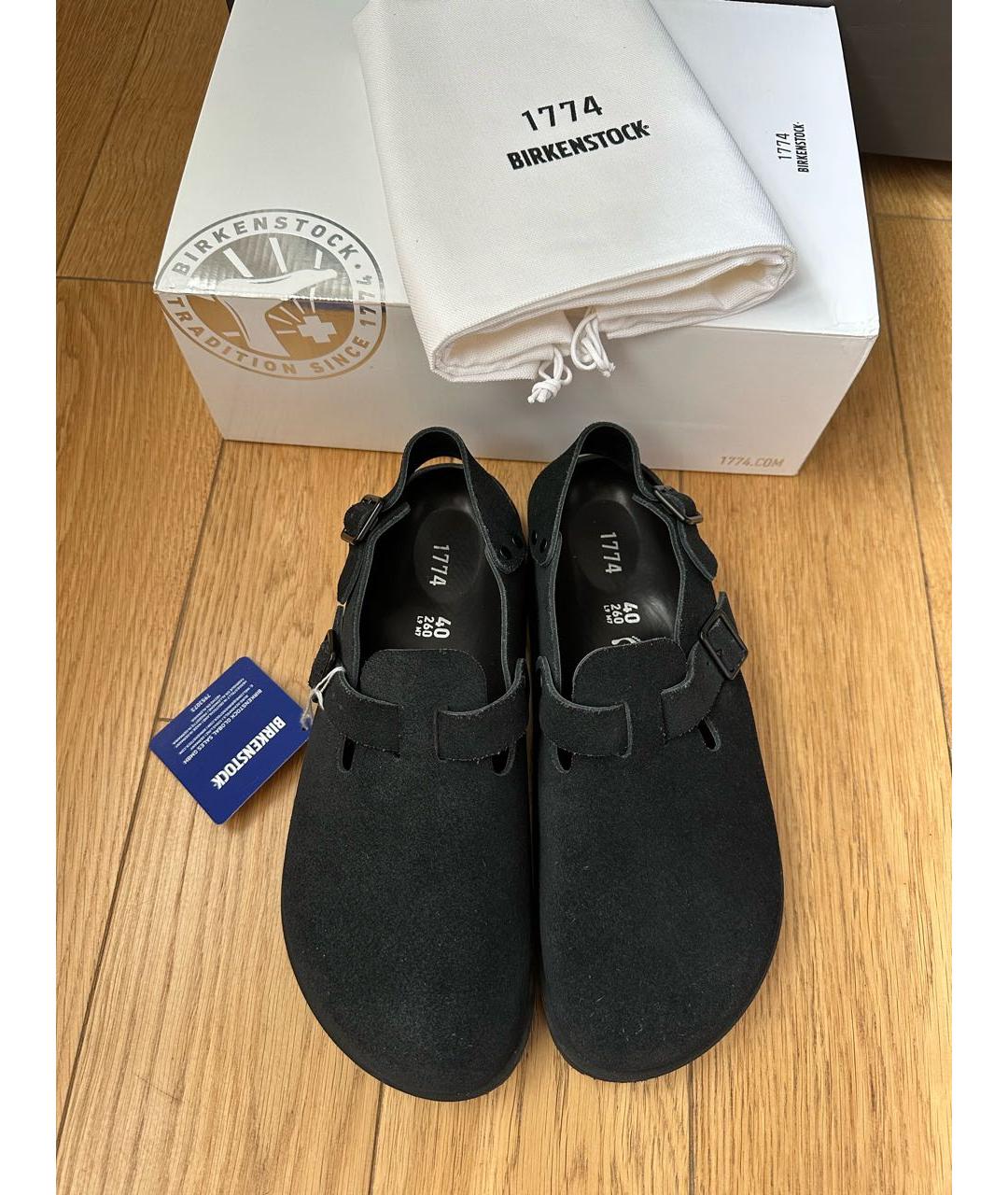 BIRKENSTOCK Черные кожаные мюли, фото 4