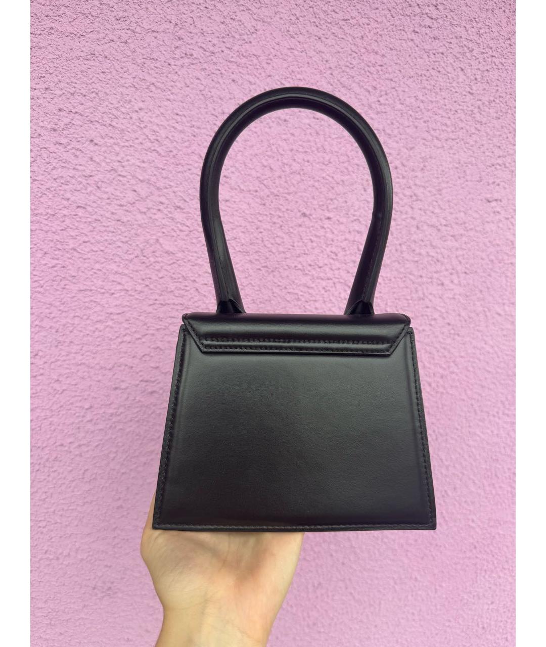 JACQUEMUS Черная кожаная сумка через плечо, фото 3