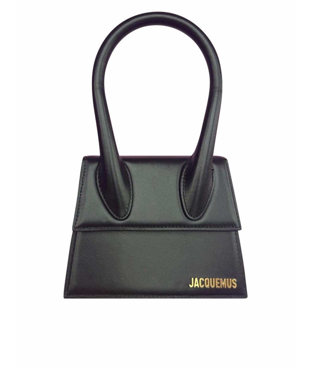 JACQUEMUS Черная кожаная сумка через плечо, фото 1