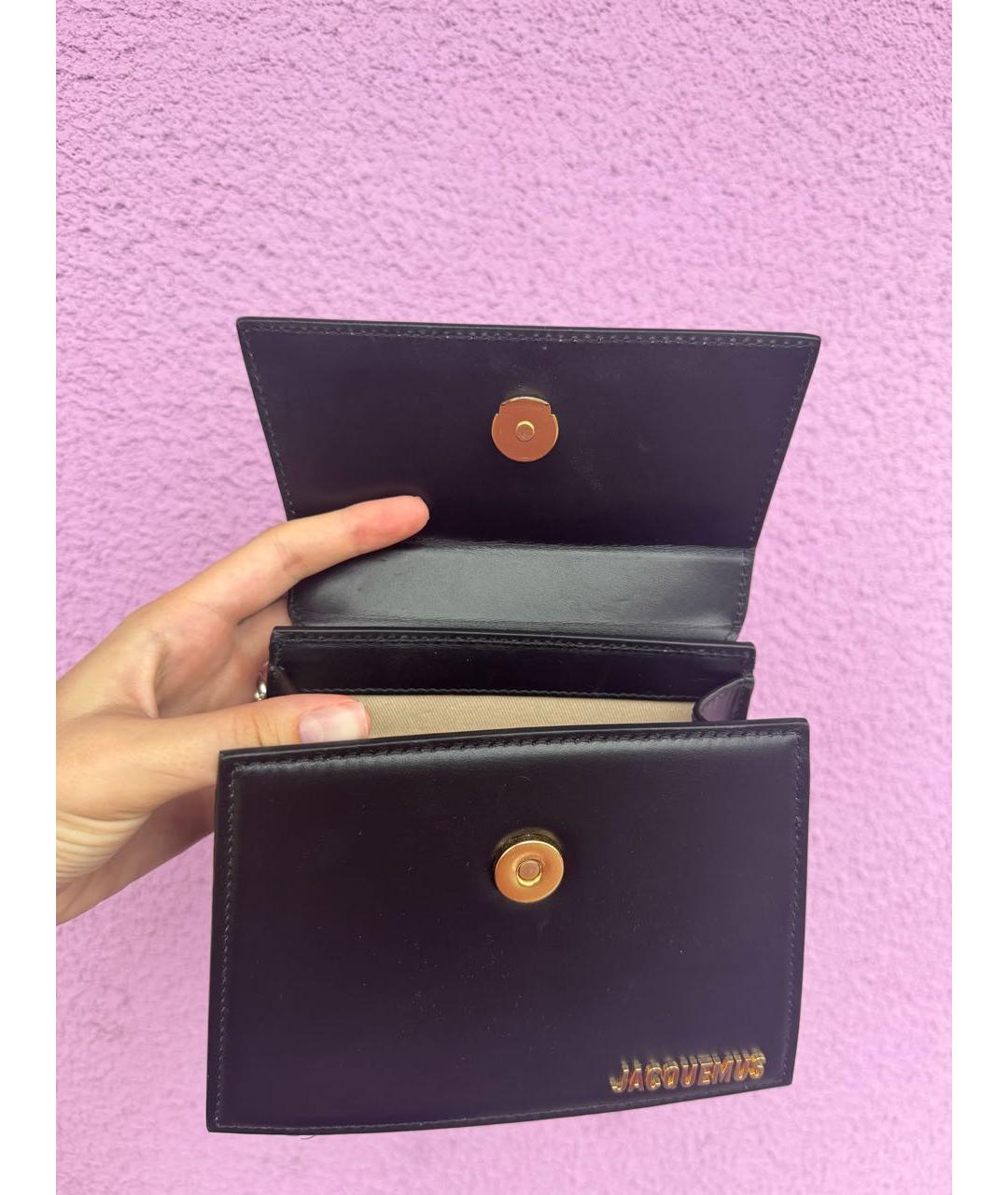 JACQUEMUS Черная кожаная сумка через плечо, фото 6