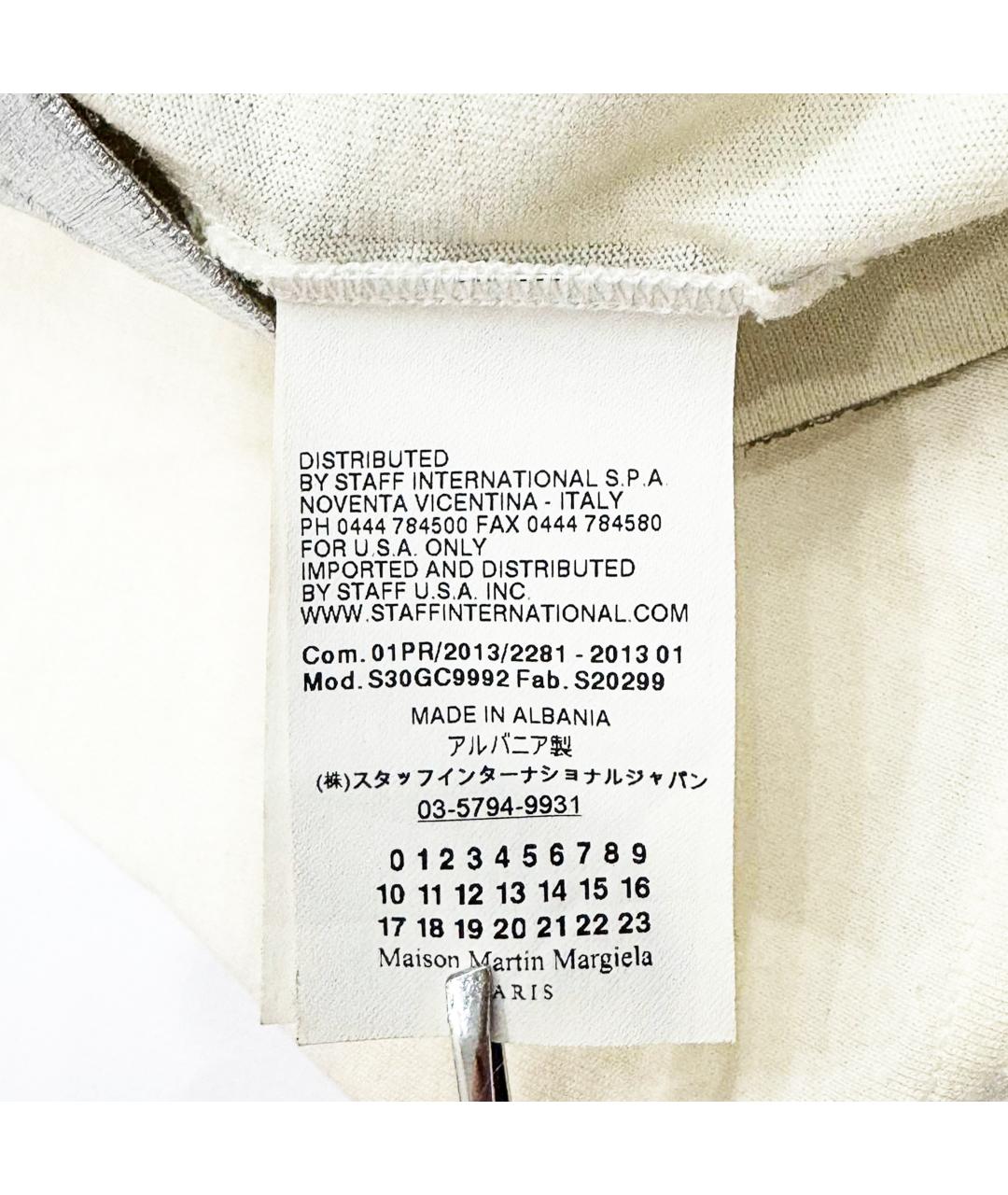 MAISON MARGIELA Бежевая хлопковая футболка, фото 4