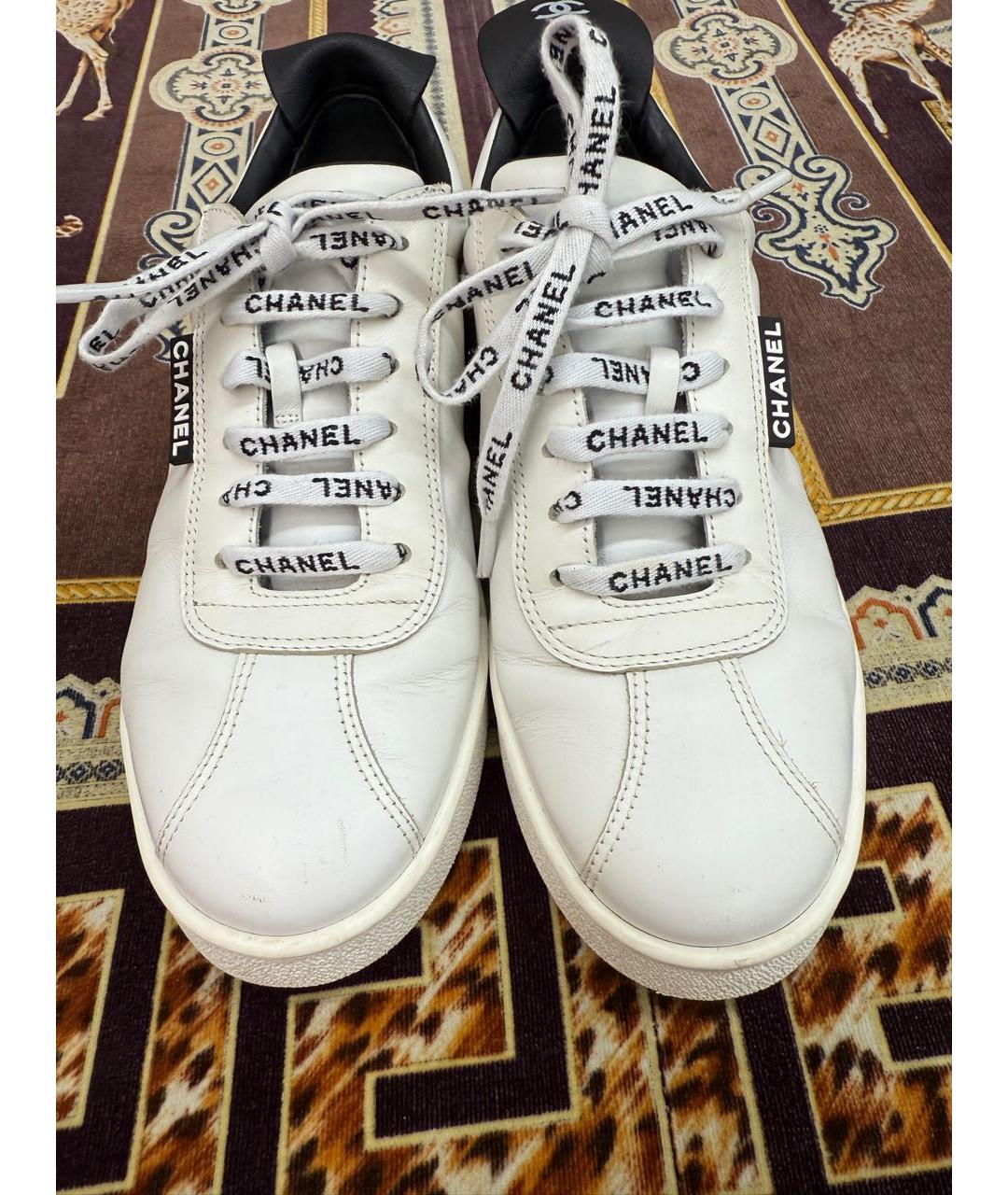 CHANEL Белые кожаные кеды, фото 5