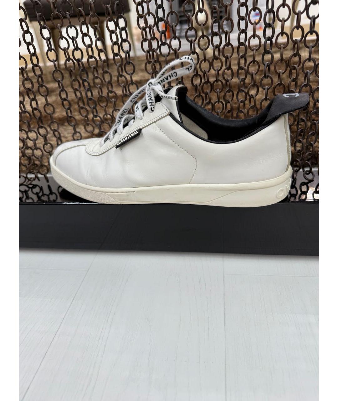 CHANEL Белые кожаные кеды, фото 6