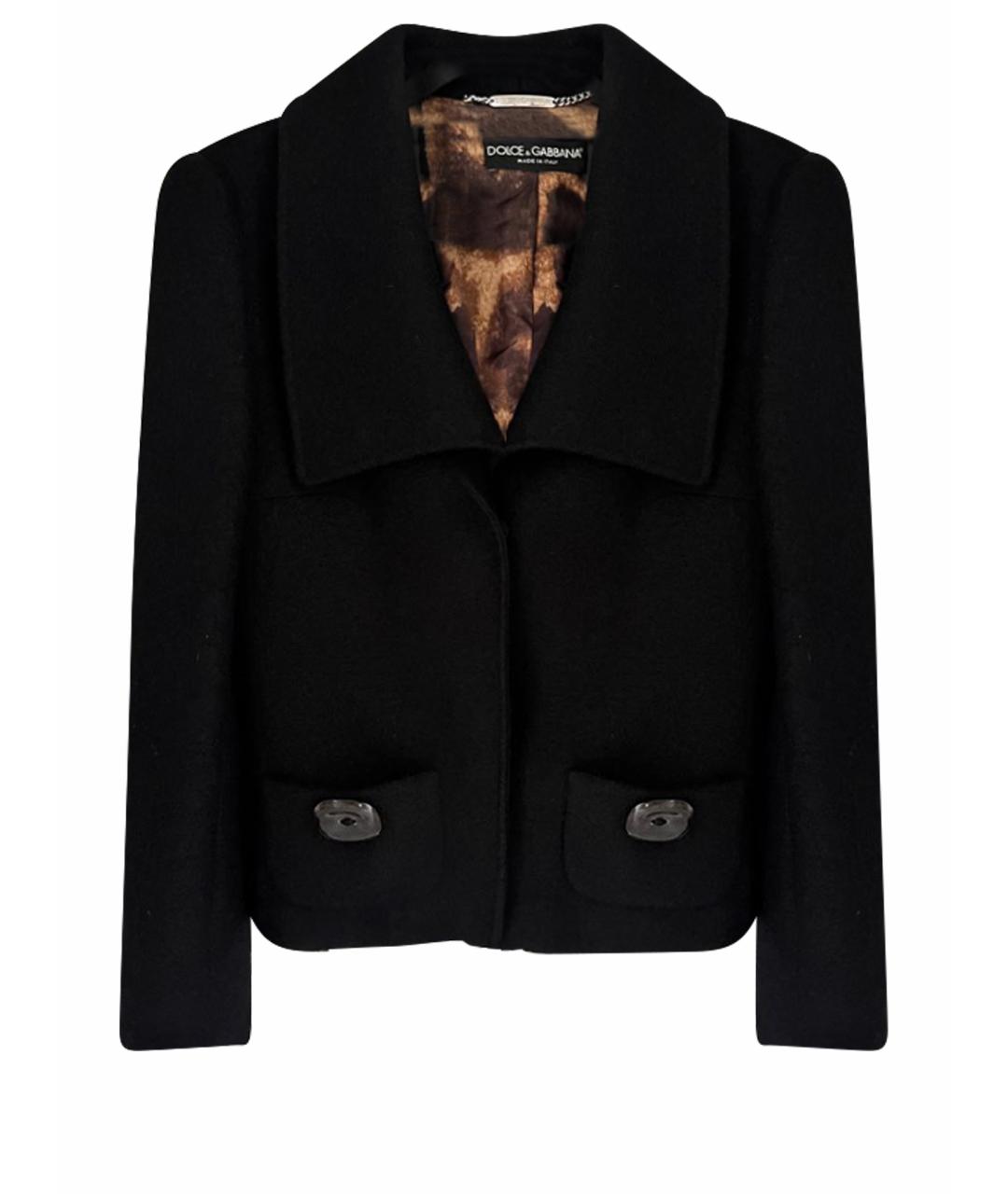 DOLCE&GABBANA Черное шерстяное пальто, фото 1