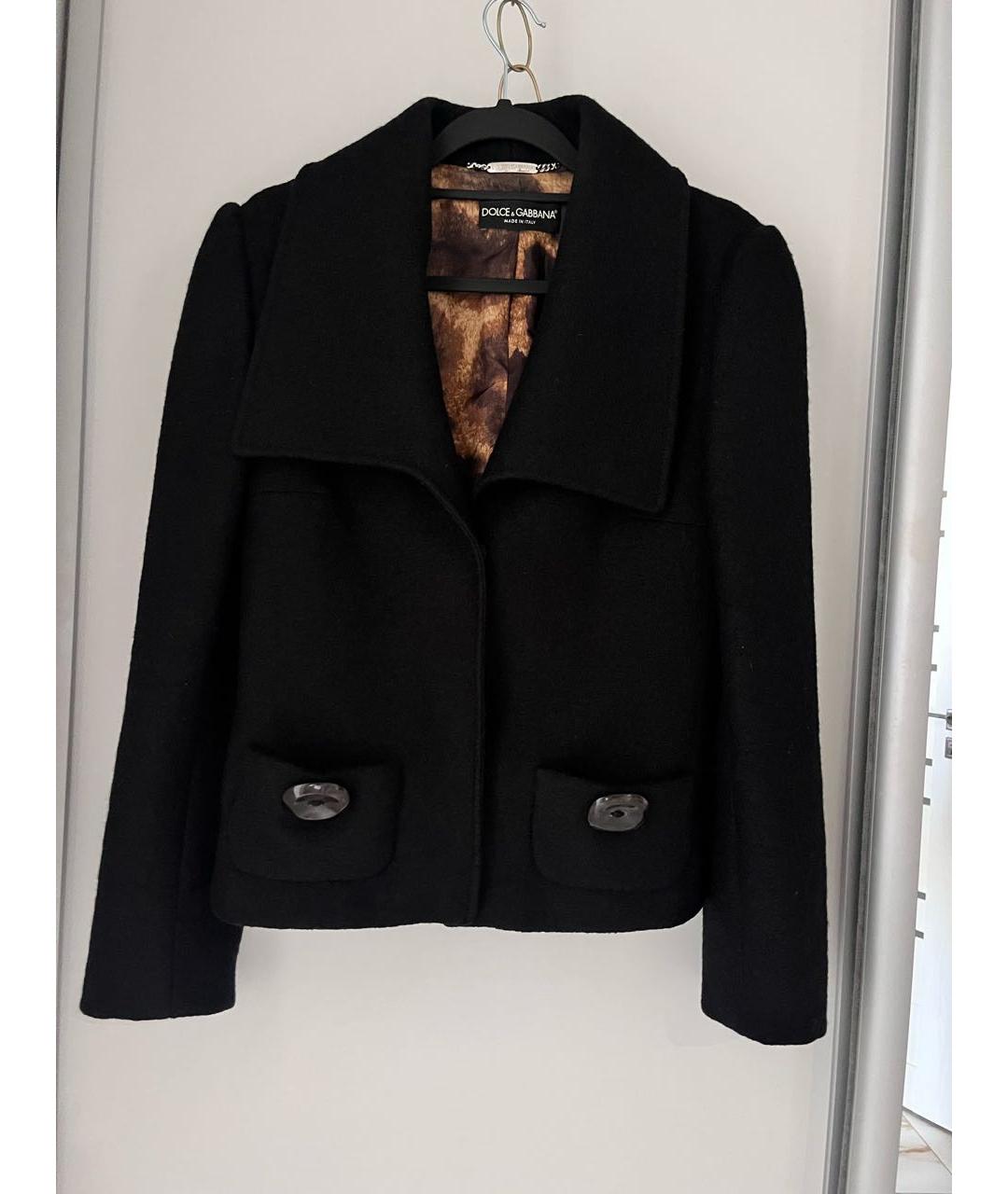 DOLCE&GABBANA Черное шерстяное пальто, фото 4