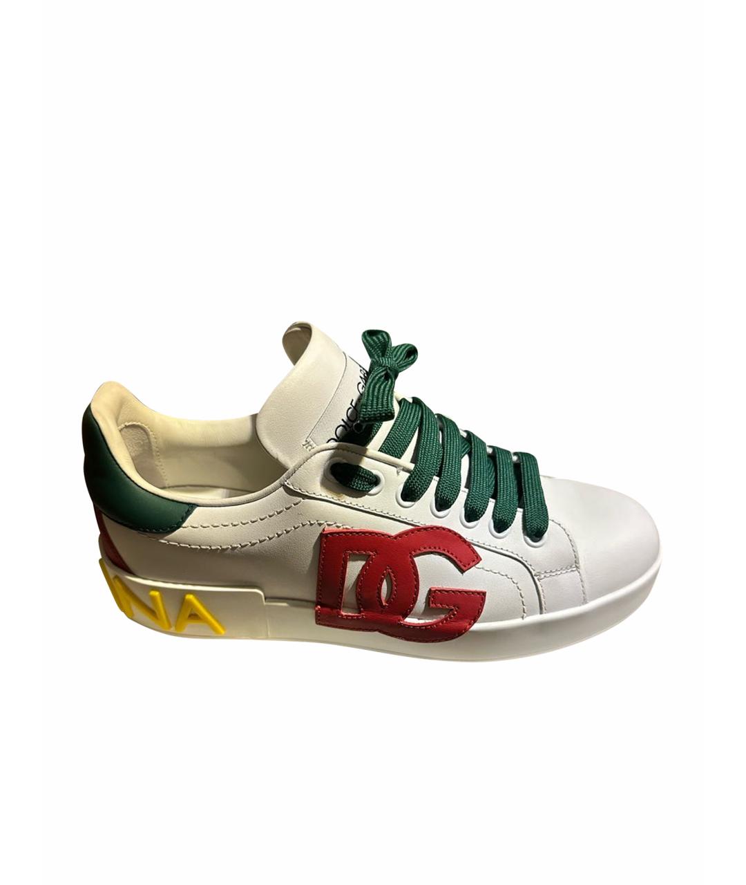 DOLCE & GABBANA KIDS Белые кожаные кеды, фото 1