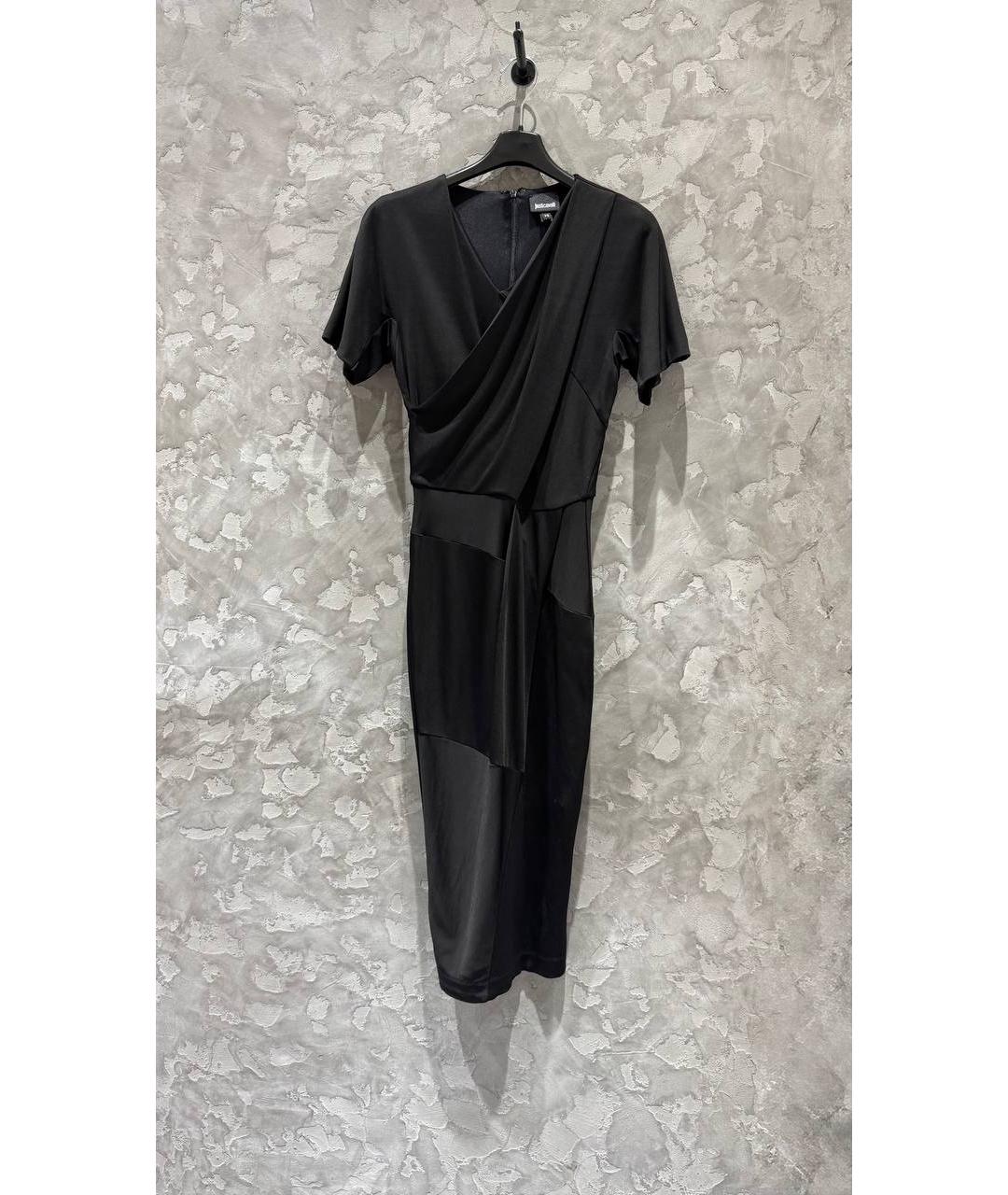 JUST CAVALLI Черное вискозное коктейльное платье, фото 10