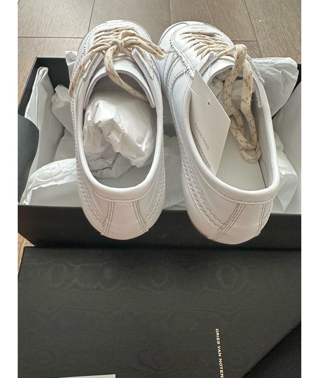 DRIES VAN NOTEN Белые кожаные кеды, фото 3