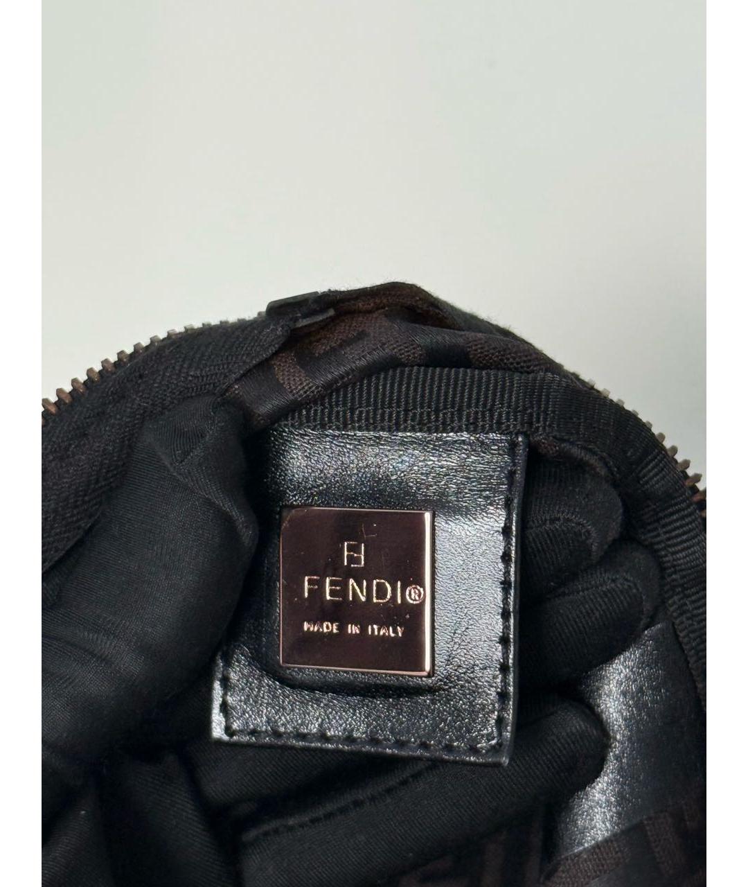 FENDI Коричневая тканевая сумка тоут, фото 3