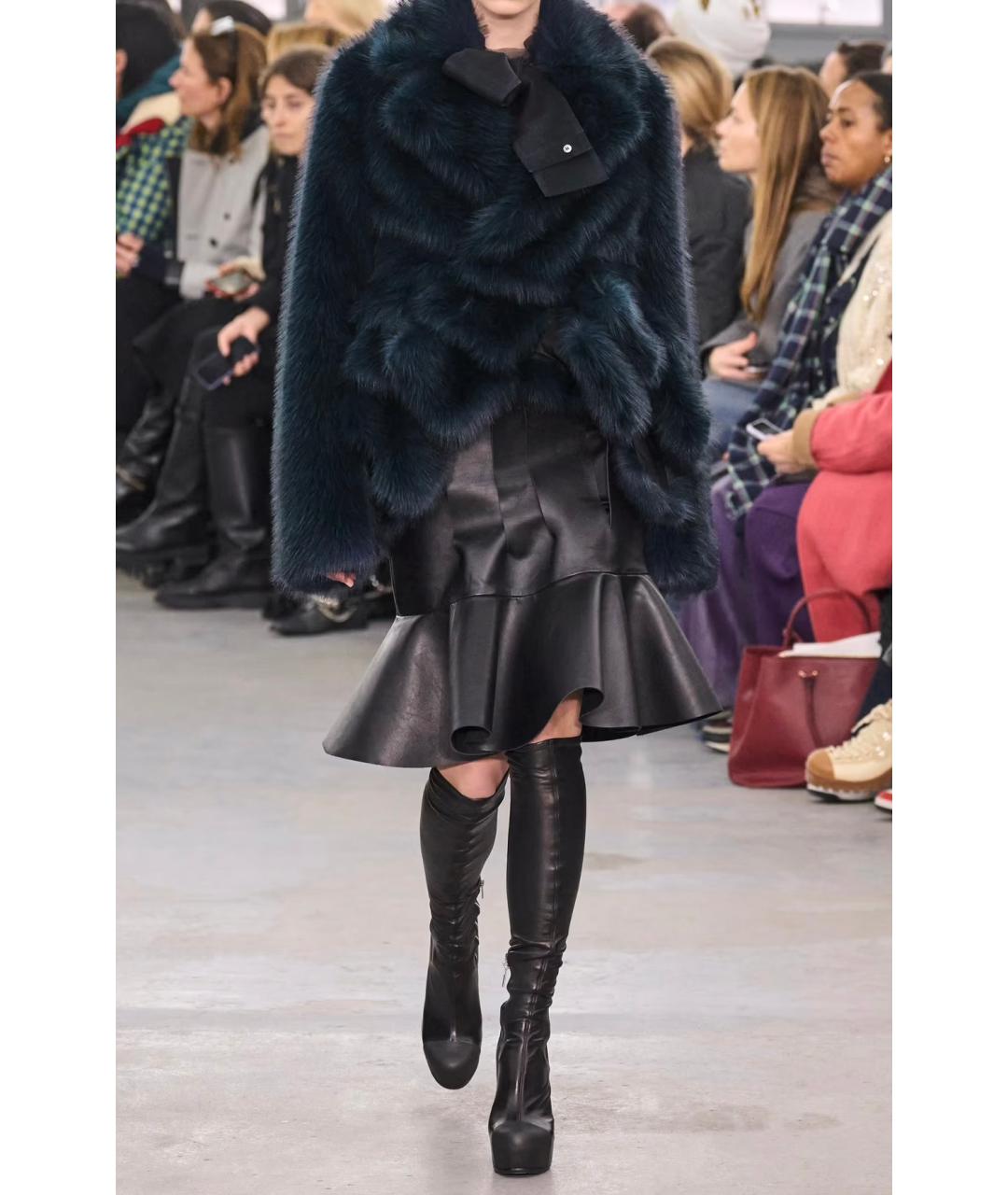 SACAI Синяя меховая шуба, фото 4