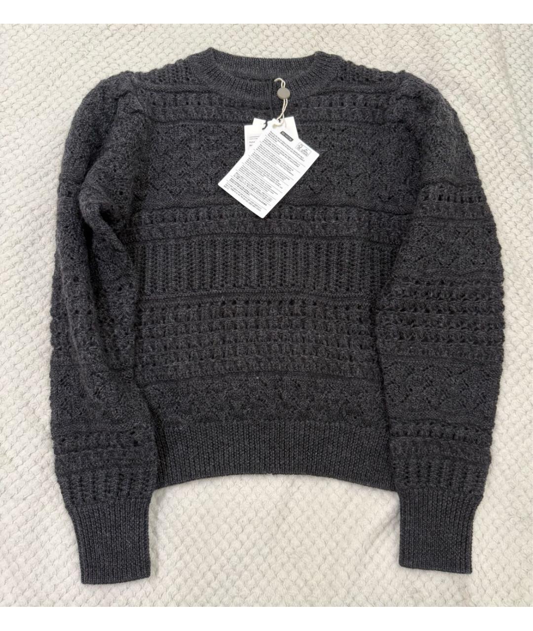 ISABEL MARANT ETOILE Антрацитовый шерстяной джемпер / свитер, фото 2