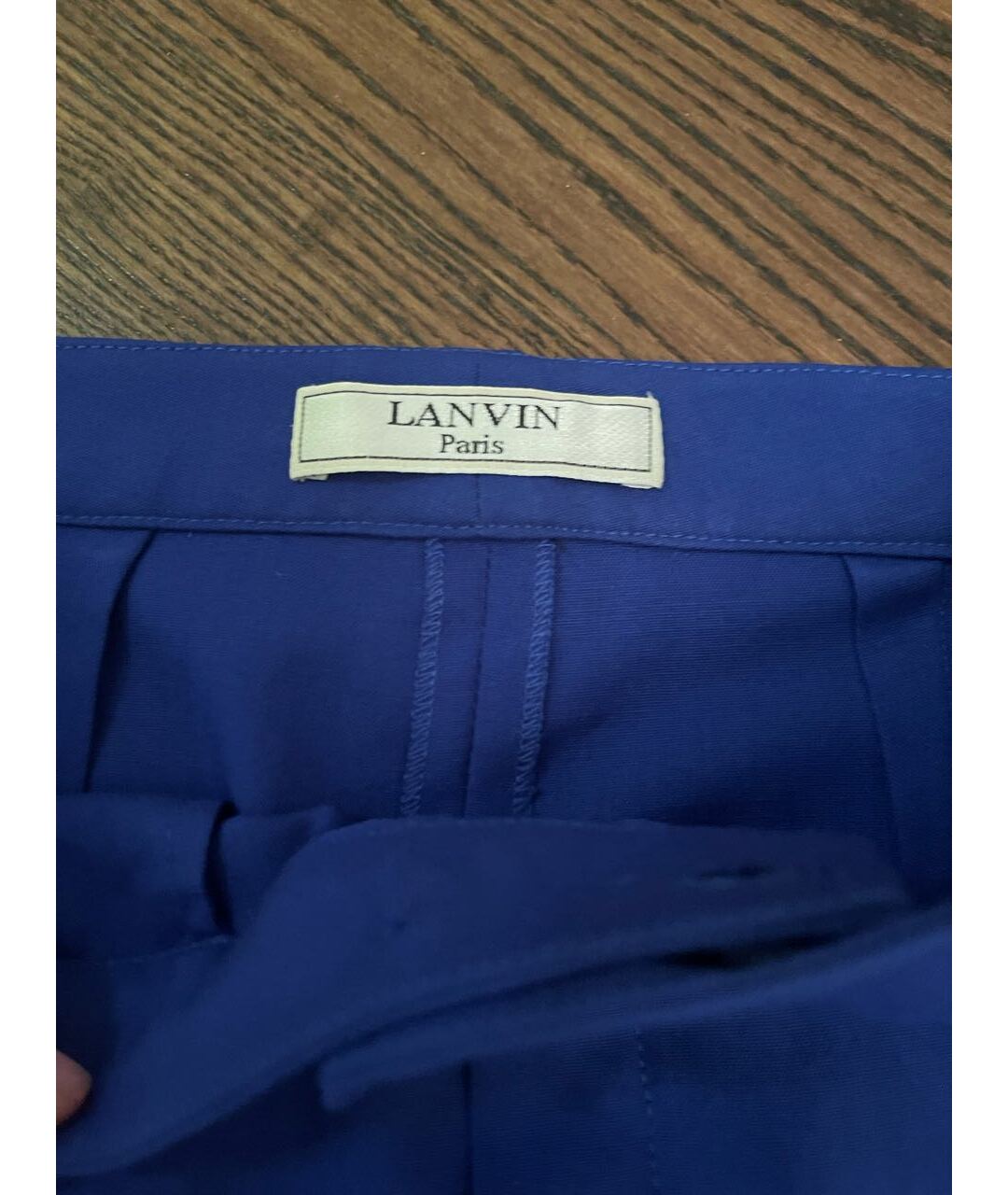 LANVIN Синие шерстяные брюки узкие, фото 2