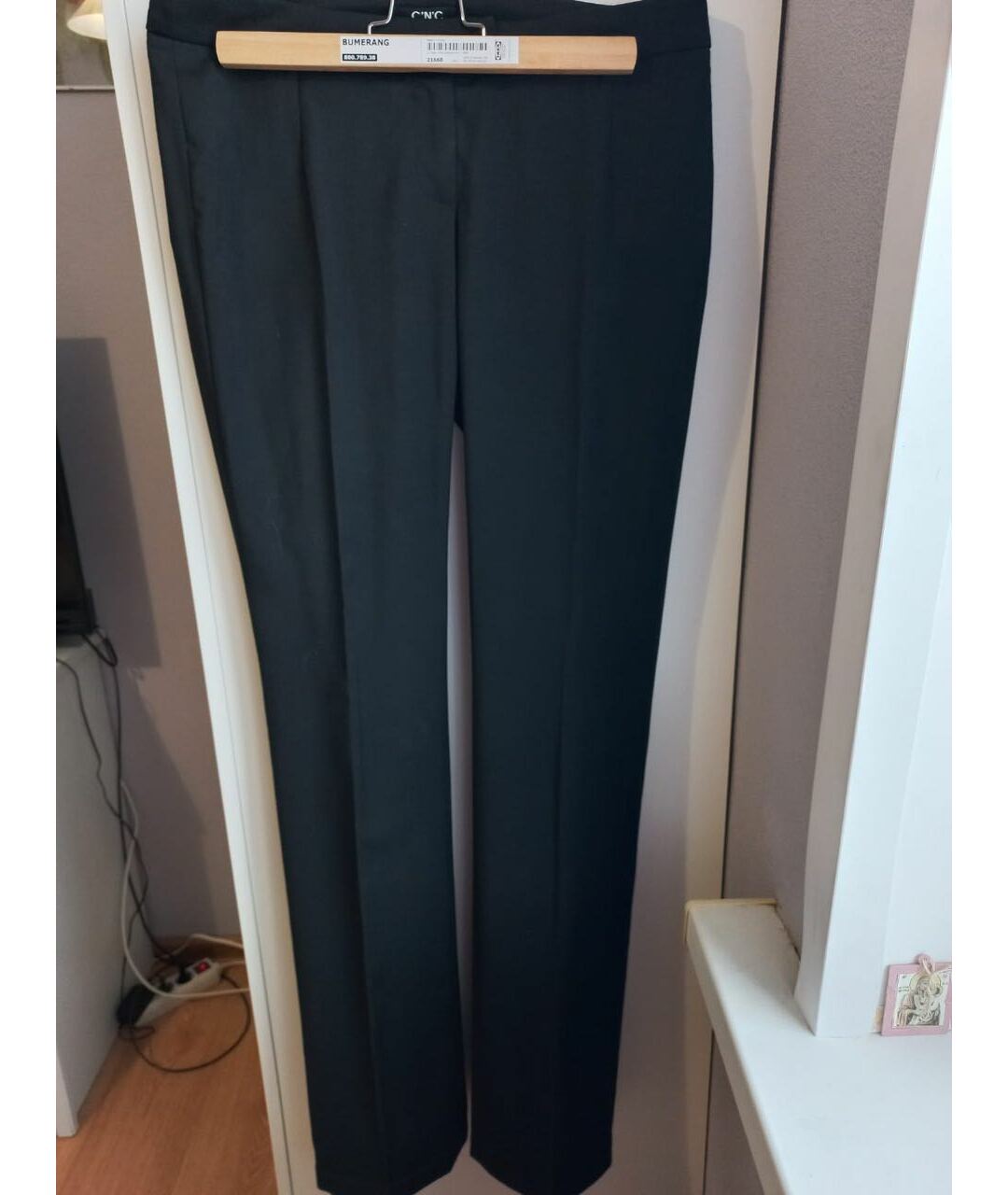 COSTUME NATIONAL Черные вискозные прямые брюки, фото 7