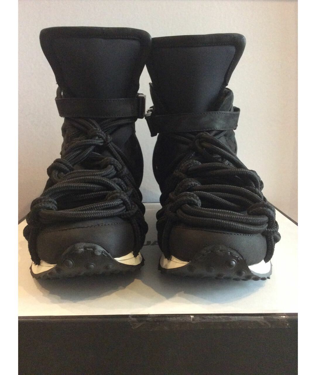 DSQUARED2 Черные кожаные высокие кроссовки / кеды, фото 3
