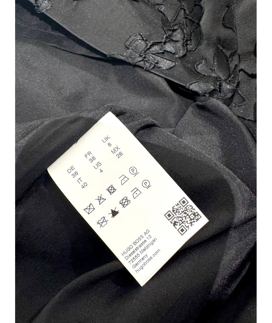 HUGO Черное ацетатное повседневное платье, фото 5