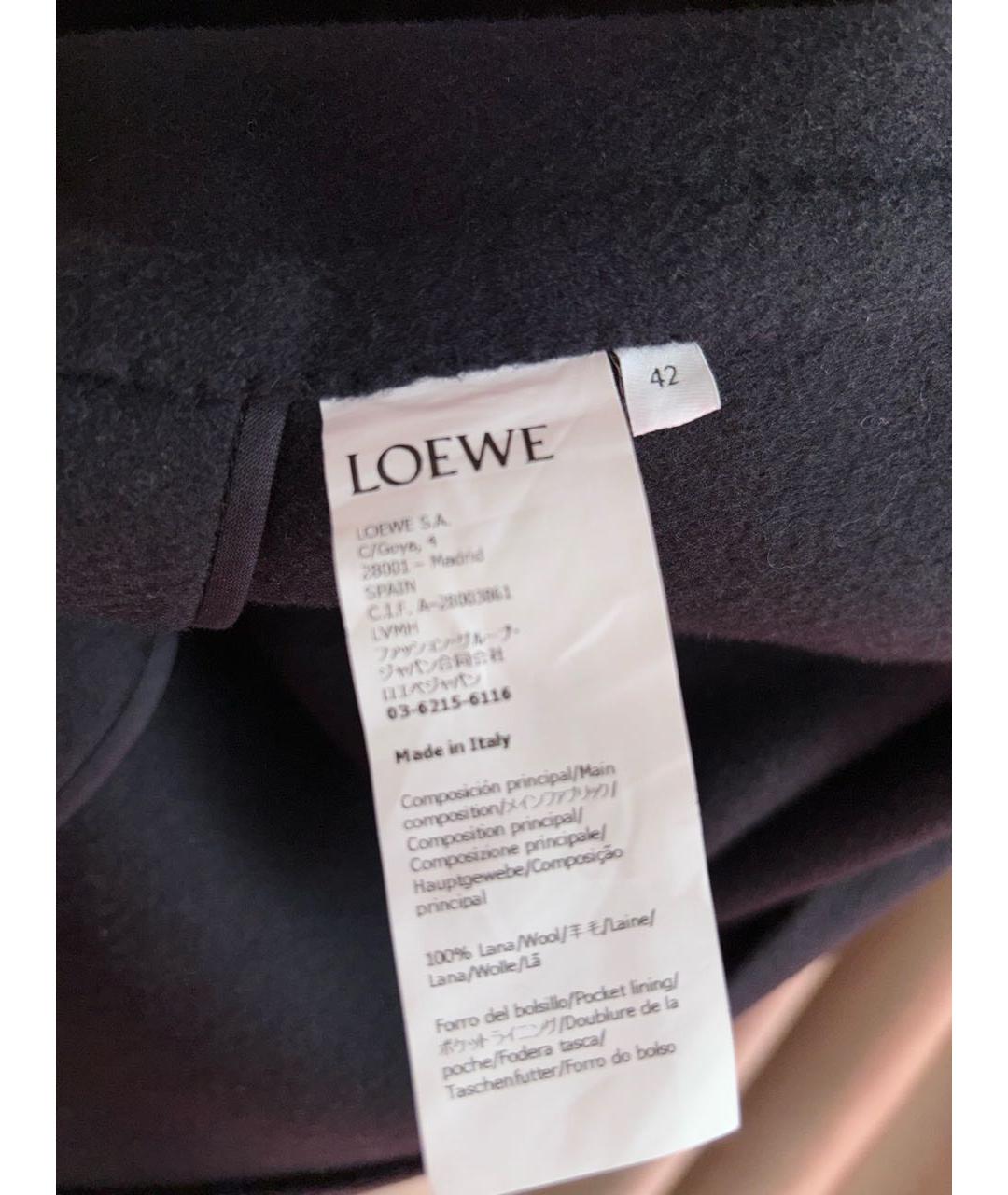 LOEWE Темно-синее шерстяное пальто, фото 5