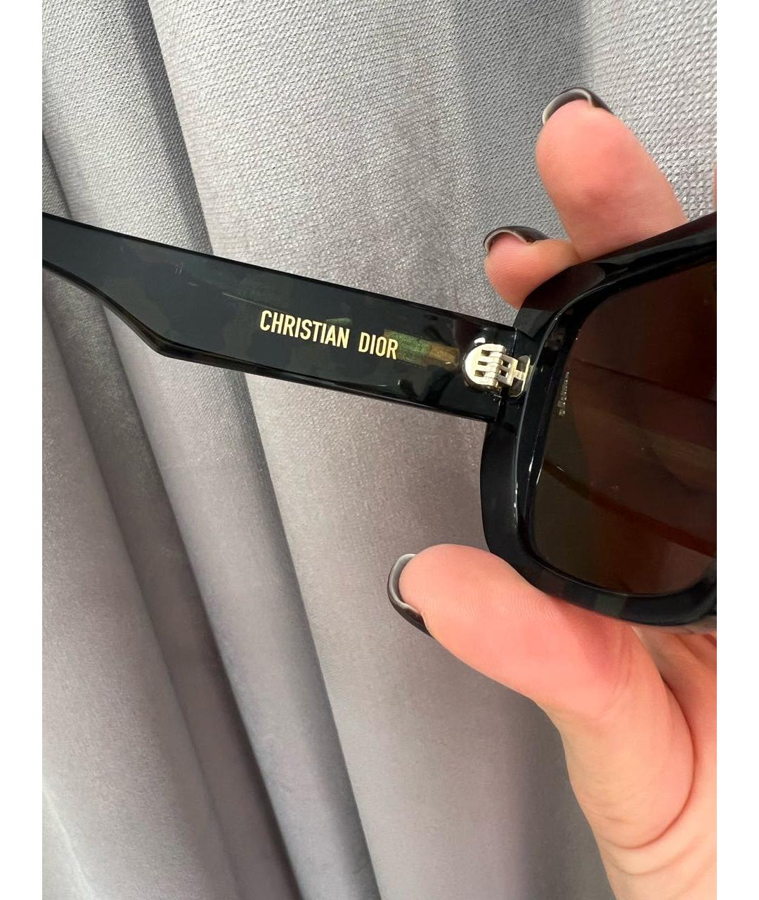 CHRISTIAN DIOR Черные пластиковые солнцезащитные очки, фото 4