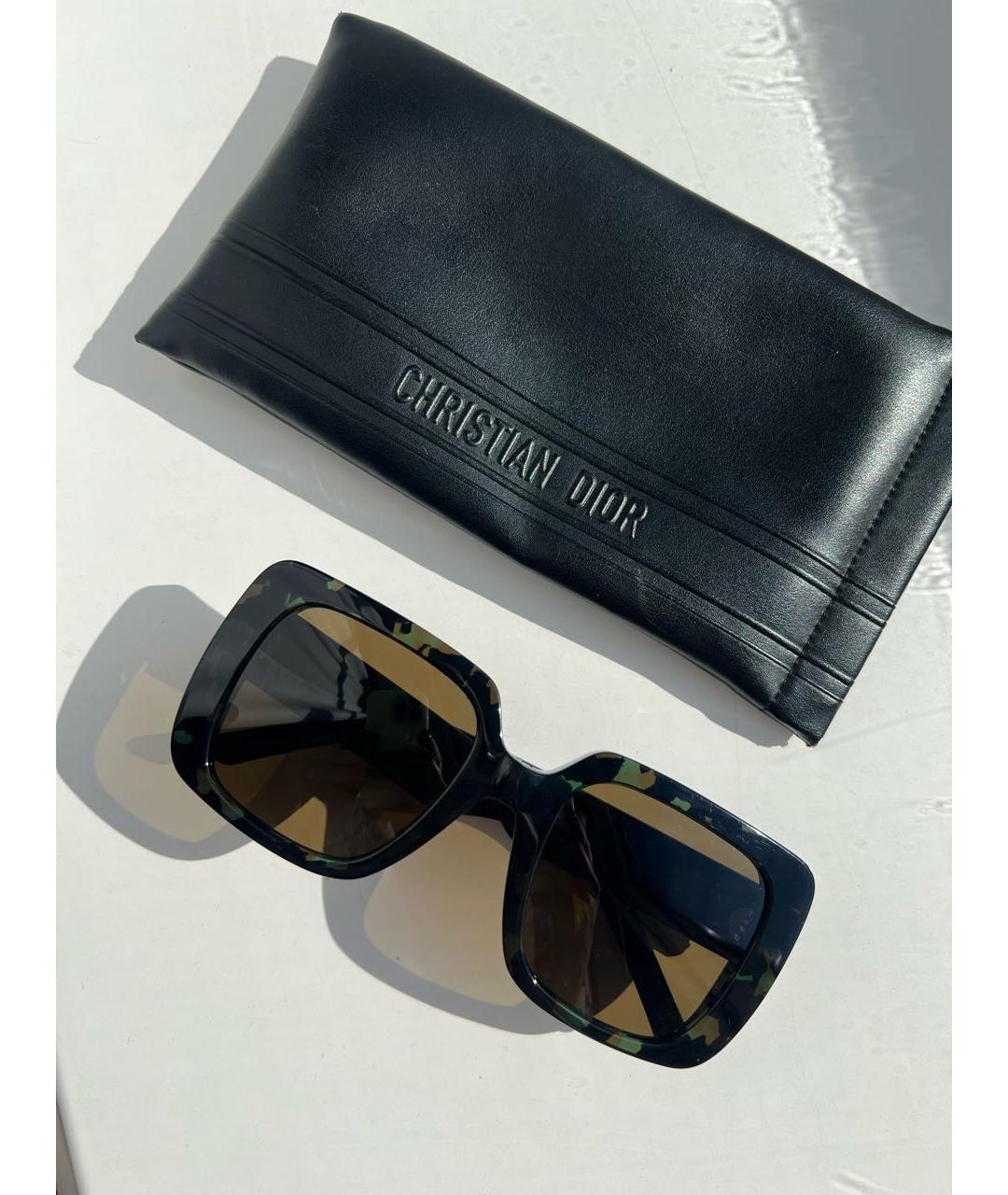 CHRISTIAN DIOR Черные пластиковые солнцезащитные очки, фото 7