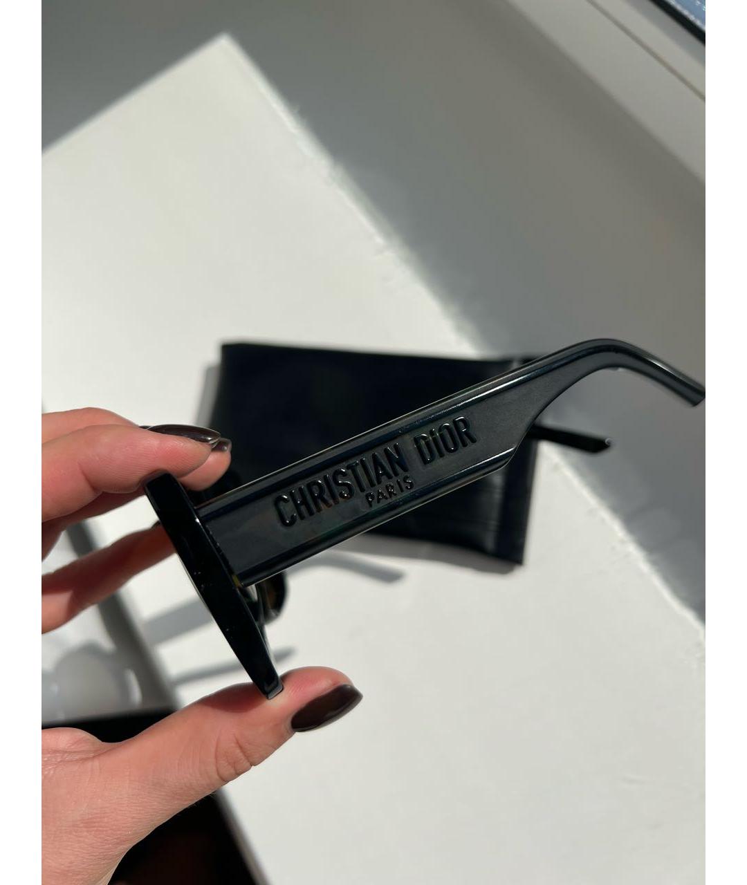 CHRISTIAN DIOR Черные пластиковые солнцезащитные очки, фото 3