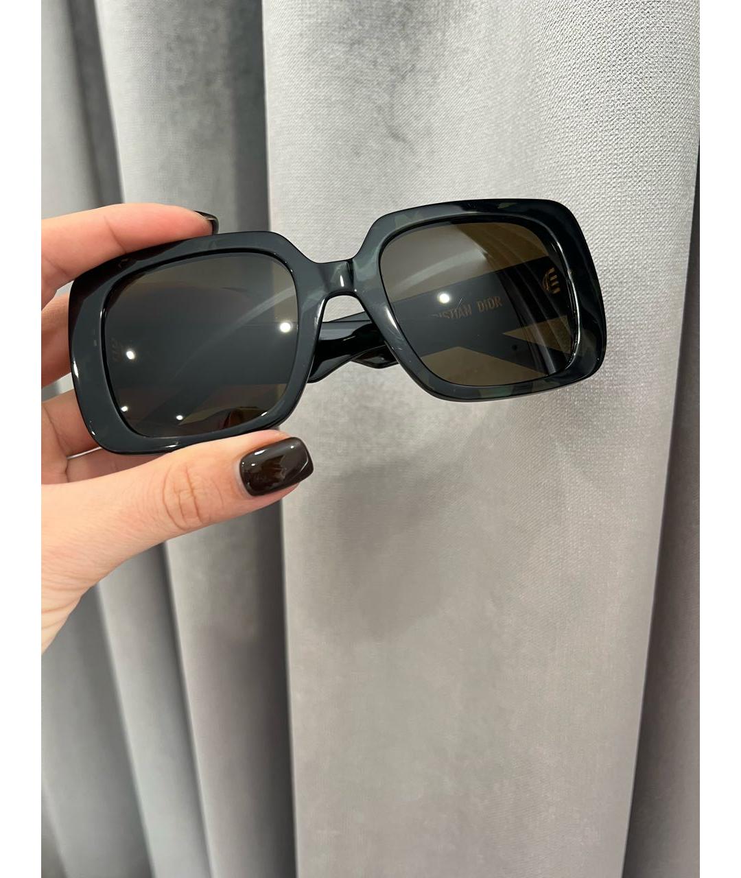 CHRISTIAN DIOR Черные пластиковые солнцезащитные очки, фото 6