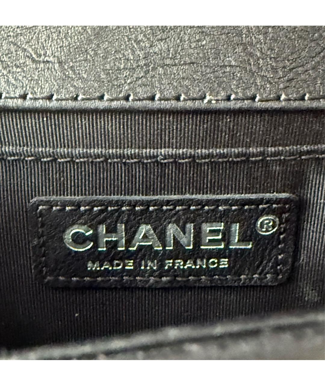 CHANEL Черная кожаная сумка через плечо, фото 6