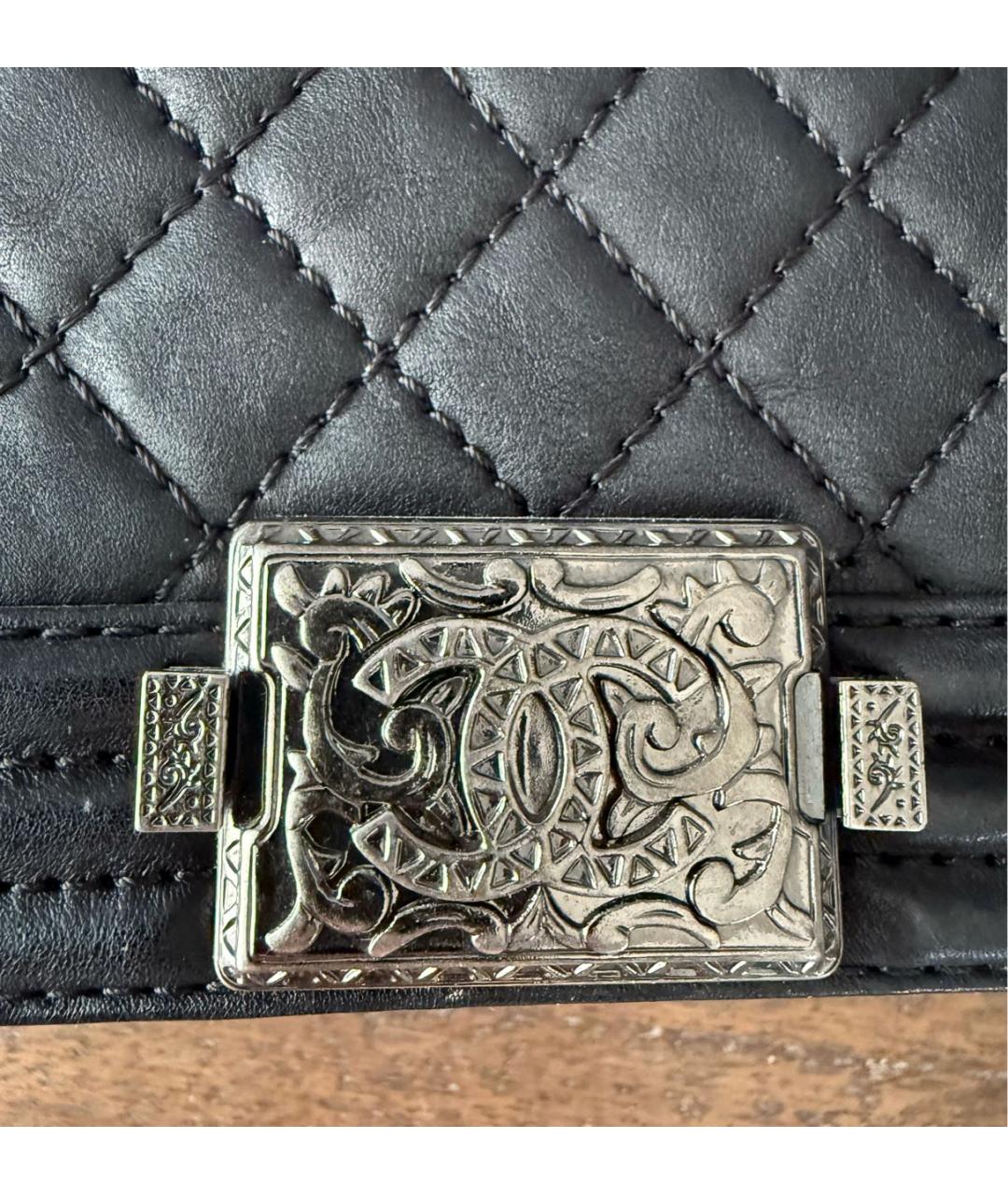 CHANEL Черная кожаная сумка через плечо, фото 4