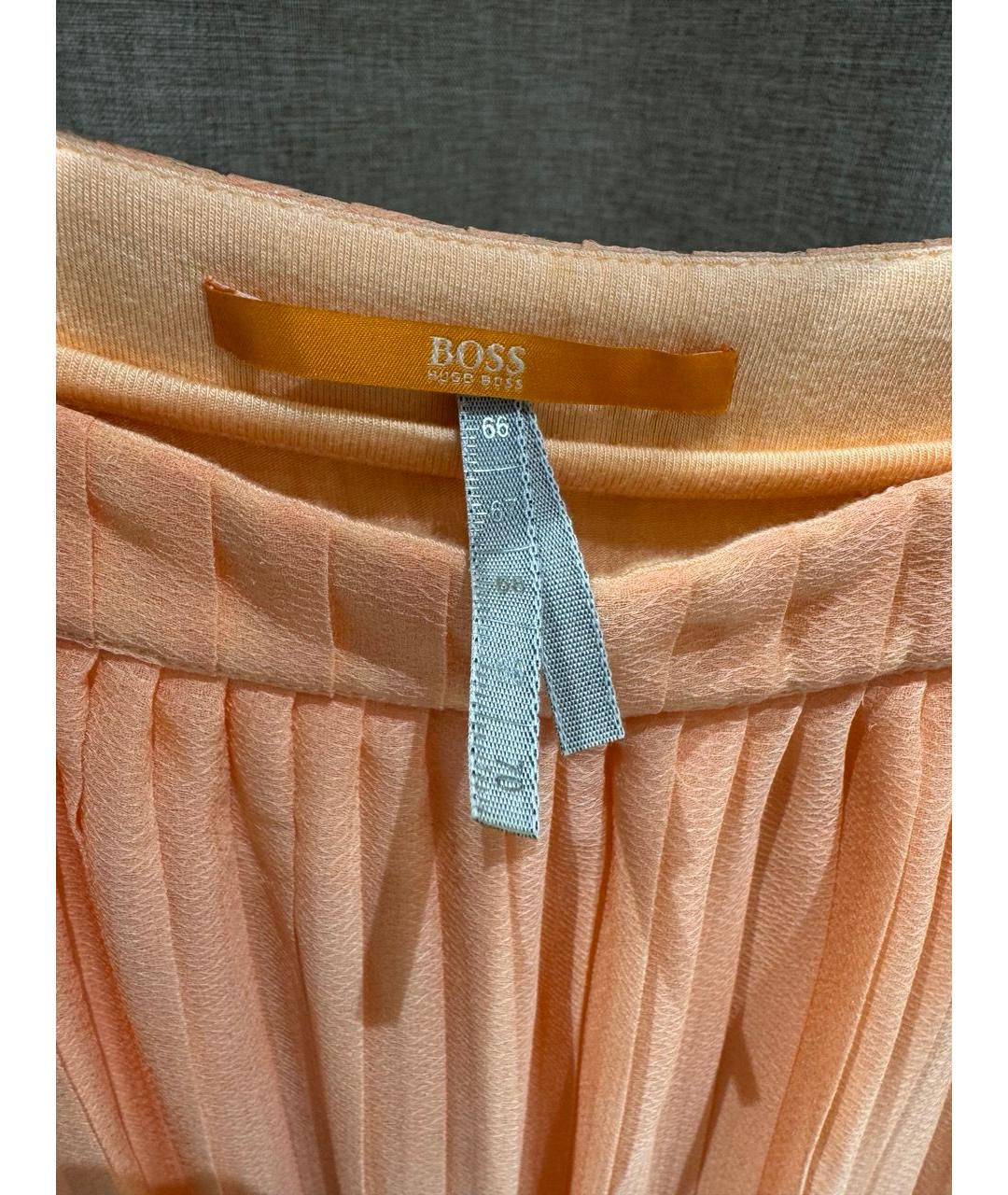 HUGO BOSS Оранжевая полиэстеровая юбка макси, фото 3