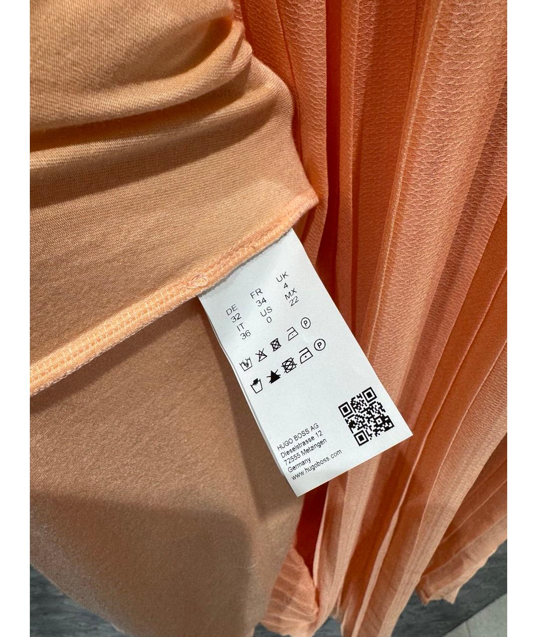 HUGO BOSS Оранжевая полиэстеровая юбка макси, фото 6