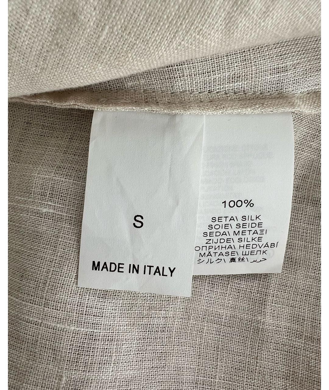 BRUNELLO CUCINELLI Бежевая шелковая блузы, фото 4