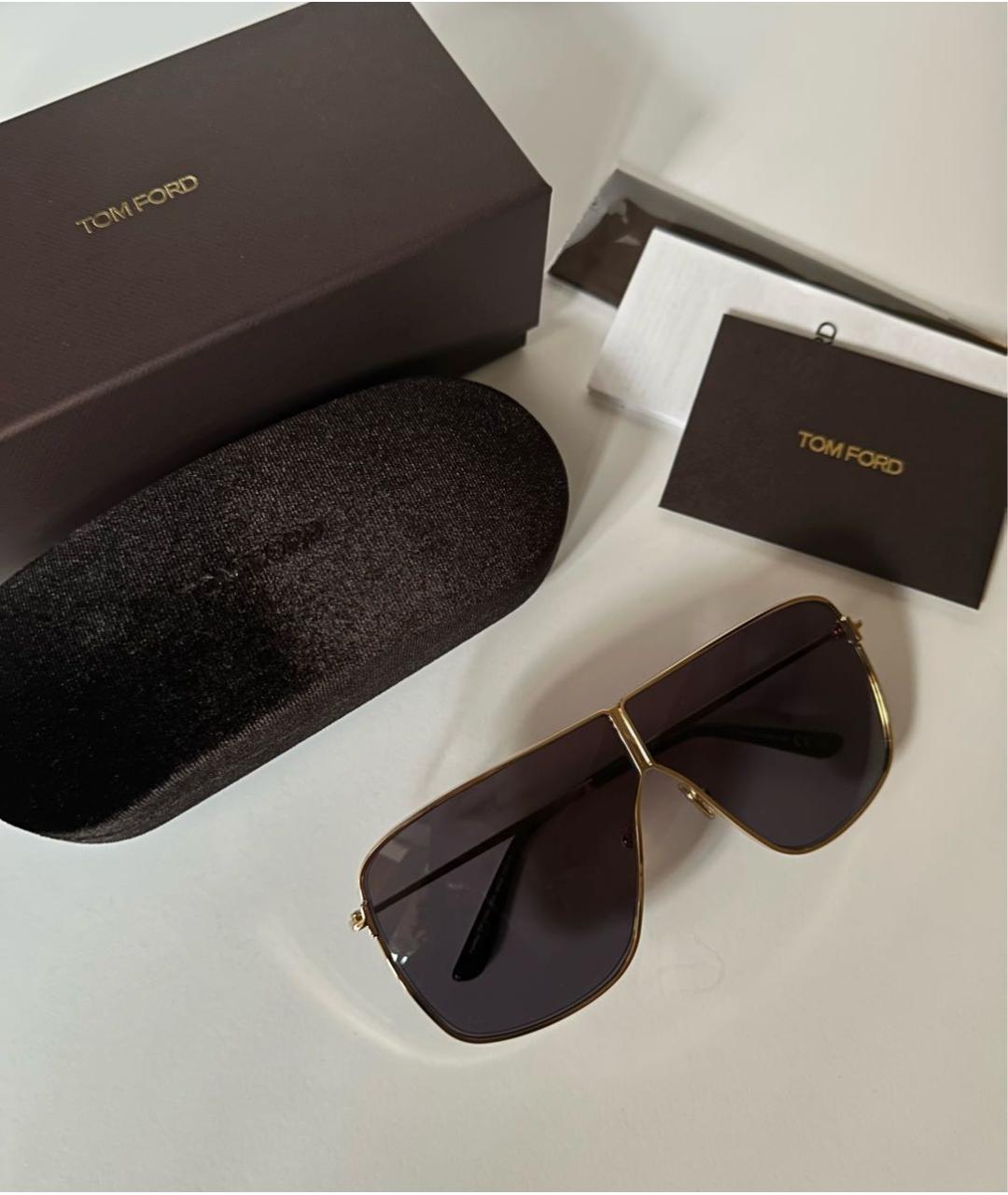 TOM FORD Серые металлические солнцезащитные очки, фото 3