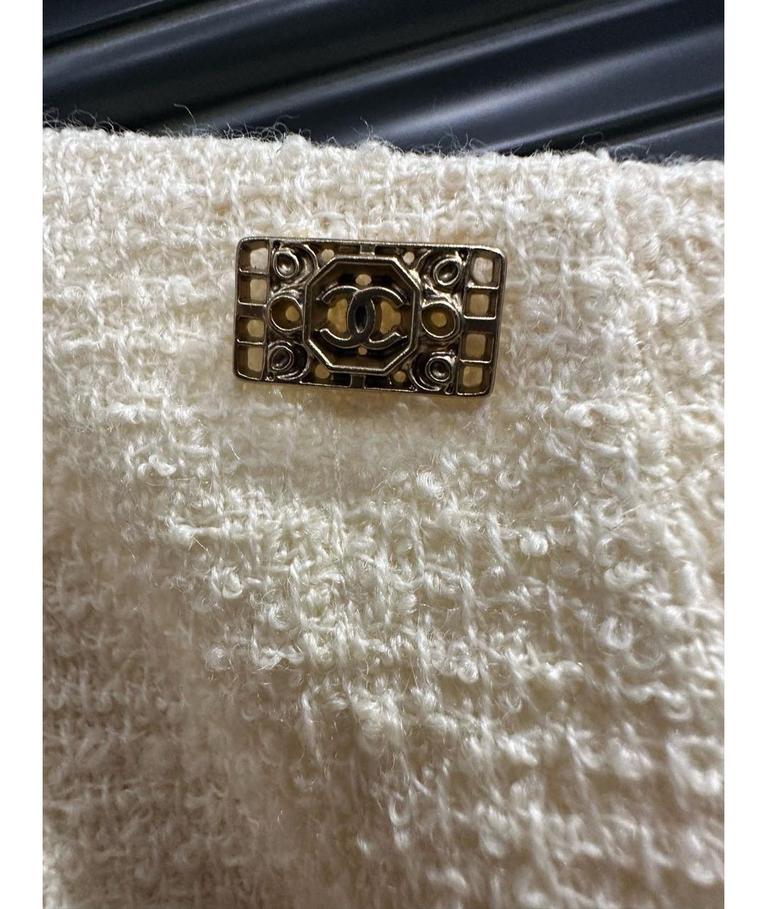 CHANEL Желтая шерстяная юбка мини, фото 4