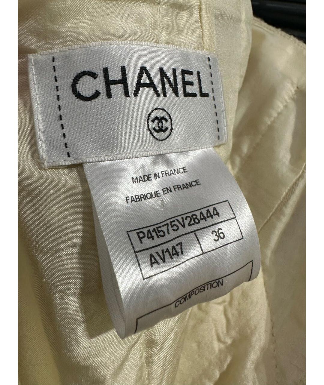 CHANEL Желтая шерстяная юбка мини, фото 3