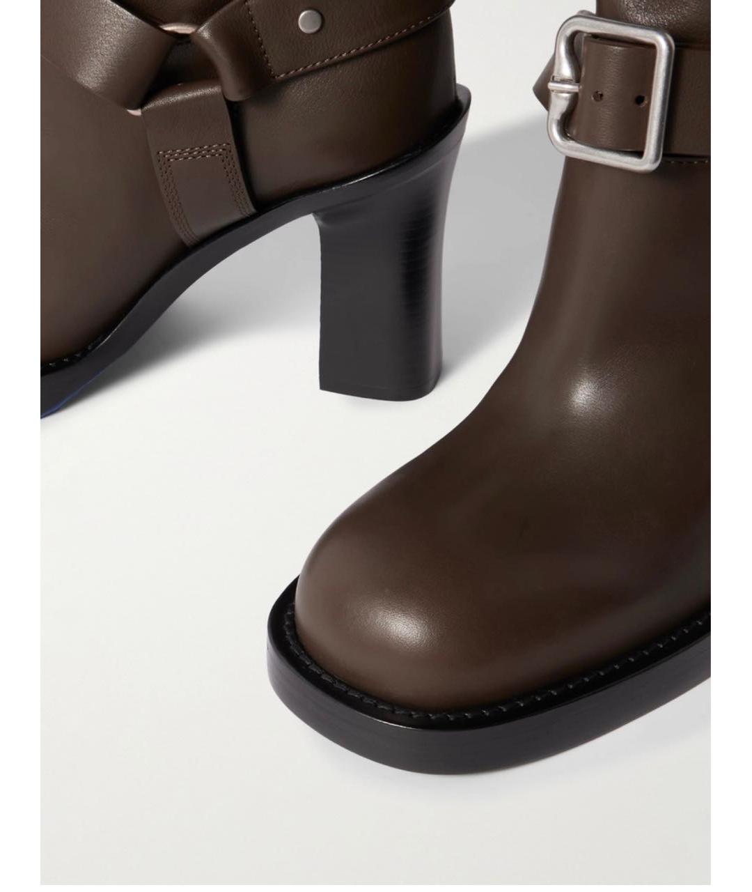 BURBERRY Коричневые кожаные ботфорты, фото 4