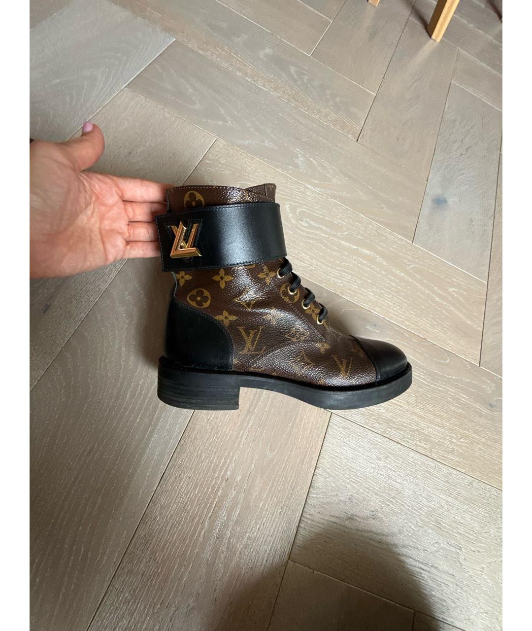 LOUIS VUITTON Коричневые кожаные ботинки, фото 7